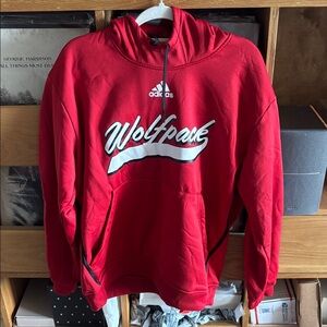 Adidas Red NC State Wolfpack Graphic Hoodie